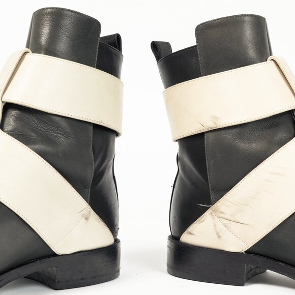 Pierre Hardy PF/14 Green Colourblock Leather Buckled-Strap Booties - Picture 9 of 10